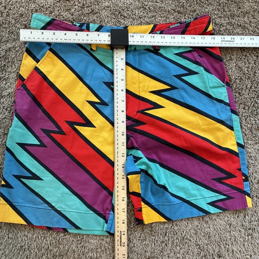Loudmouth Unisex Multicolor Geometric Shorts size 34 Golf Zigzag